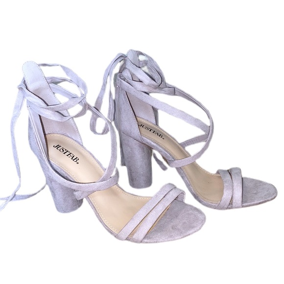 JustFab Shoes - Lavender Suede Strappy Heels